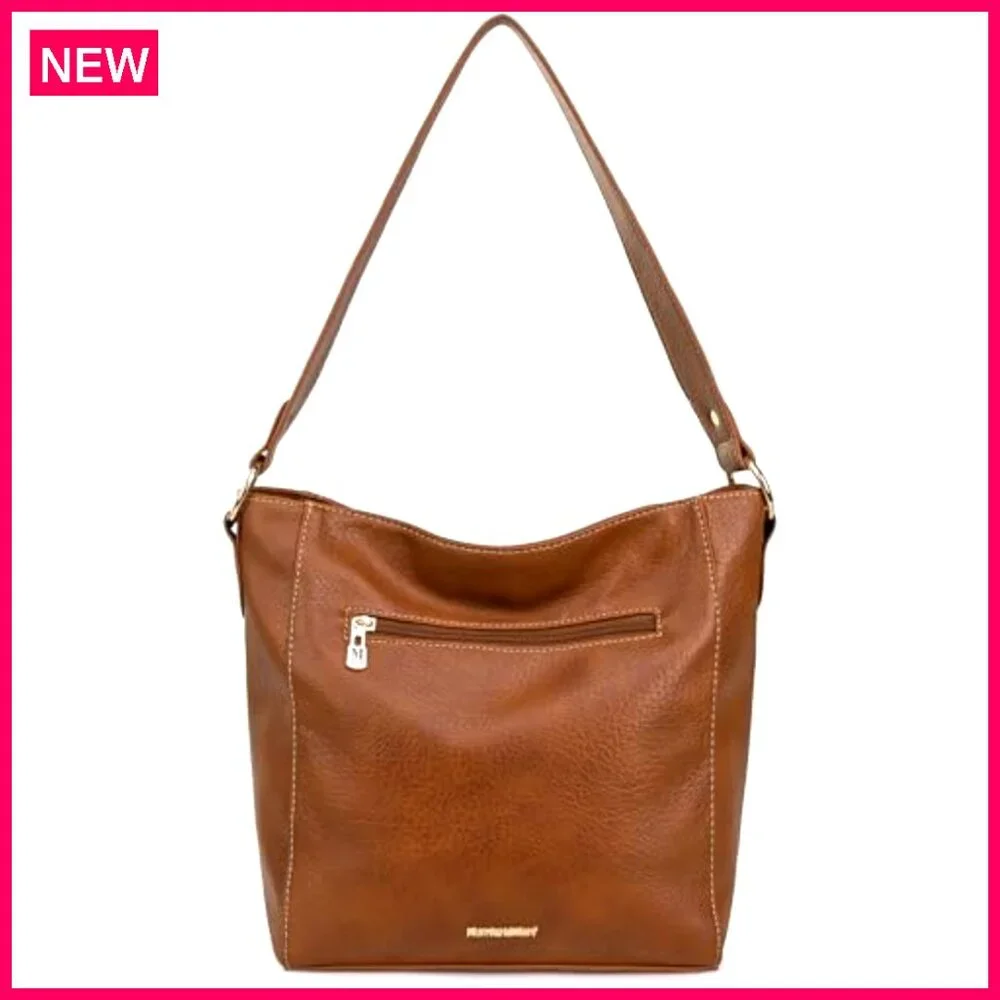 Luxury Vegan Leather Hobo Shoulder Bag, 13x11x4.7 Inches, Everyday Purse - Picture 6 of 8